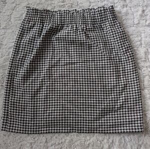 J Crew Houndstooth Skirt Black and White Size 8